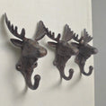Load image into Gallery viewer, Cast Iron Moose Hooks (10 PACK)