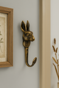 Load image into Gallery viewer, Antique Brass Bunny Rabbit Hook