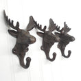 Load image into Gallery viewer, Cast Iron Moose Hooks (10 PACK)