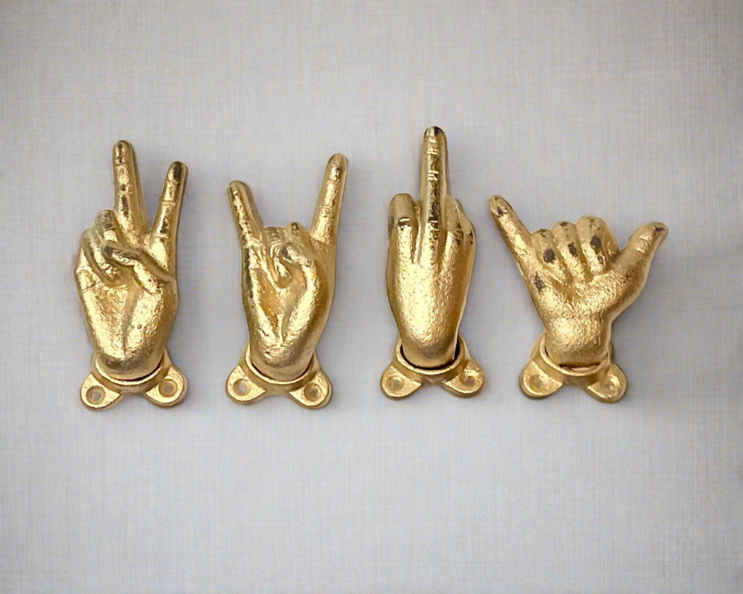 Rock On/Peace/Hang Ten/Middle Finger Hooks (18 Colors)