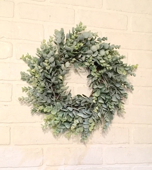 Eucalyptus Wreath, Wreath, Farmhouse Wreath, Green Wreath, Wreaths, Faux Eucalyptus Wreath, Door Wreath