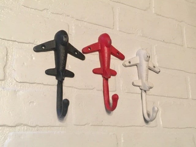 Airplane Hook(18 Colors), Plane Wall Decor, Jet Hook, Kids Coat Hook, Pilot, Flight Attendant Gift, Coat Hook, Hooks for Wall, Towel Hook