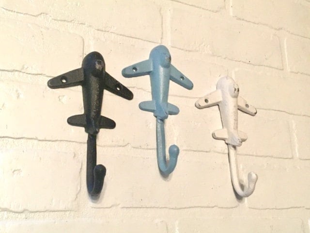 Airplane Hook(18 Colors), Plane Wall Decor, Jet Hook, Kids Coat Hook, Pilot, Flight Attendant Gift, Coat Hook, Hooks for Wall, Towel Hook