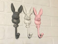 Load image into Gallery viewer, Rabbit Wall Hook, Bunny Hook, Animal Hook, Coat Hook, Towel Hook, Towel Holder, Rabbit, Clothing Hooks