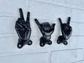 Load image into Gallery viewer, Peace Hook(18 Colors), Hang Ten Hook, Middle Finger Hook, Shaka Hook, Rock On Hook, Surfer Decor, Rockstar, Rocker, Music Decor