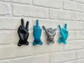 Load image into Gallery viewer, Peace Hook(18 Colors), Hang Ten Hook, Middle Finger Hook, Shaka Hook, Rock On Hook, Surfer Decor, Rockstar, Rocker, Music Decor