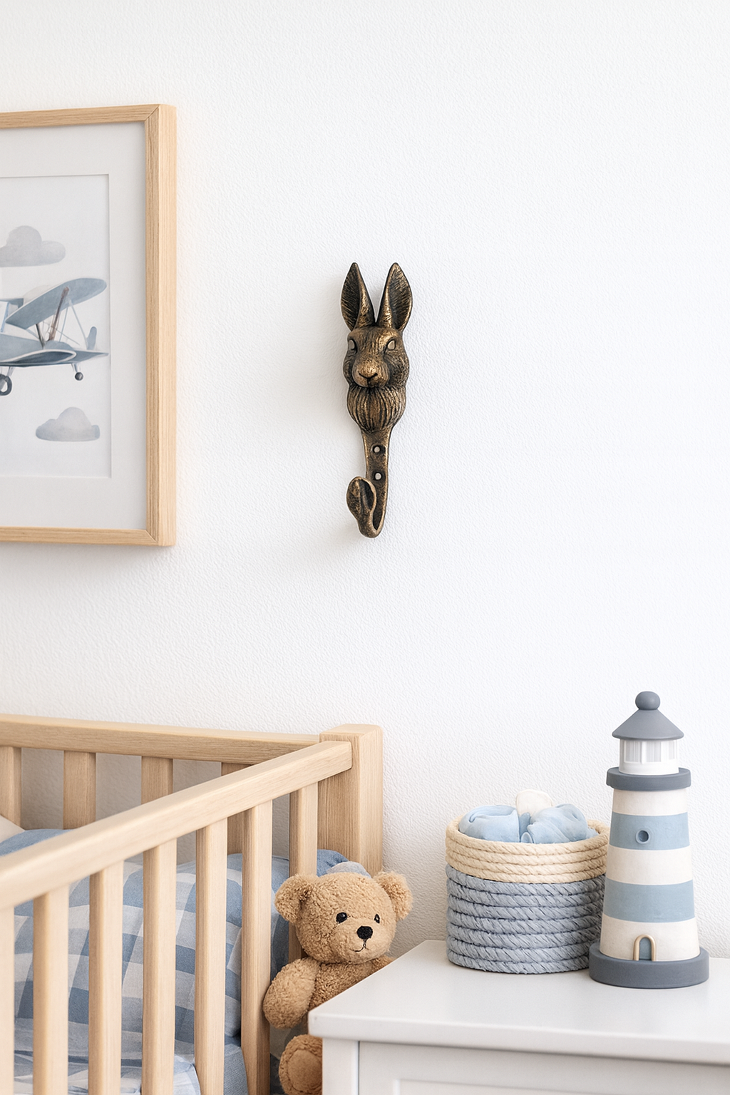 Antique Brass Bunny Rabbit Hook