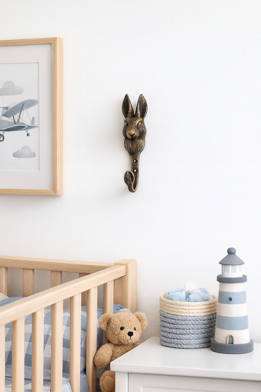 Antique Brass Bunny Rabbit Hook