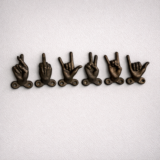 Cast Iron Small Hand Wall Hook (6 Styles)
