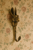 Load image into Gallery viewer, Antique Brass Bunny Rabbit Hook
