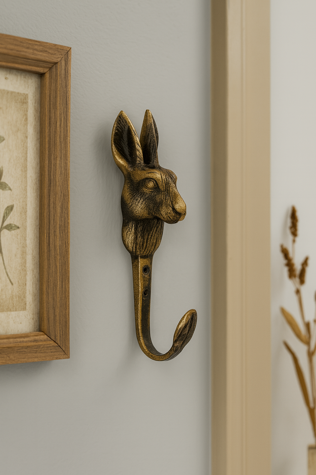 Antique Brass Bunny Rabbit Hook