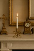 Load image into Gallery viewer, Antique Brass Bow Candle Stick Holder
