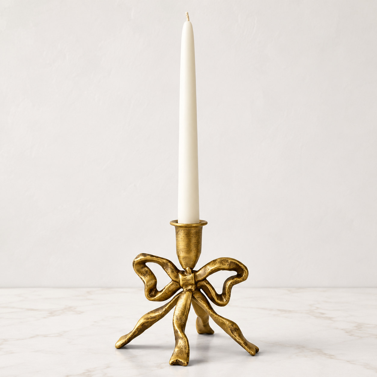 Vintage Gold Bow CandleStick Holder