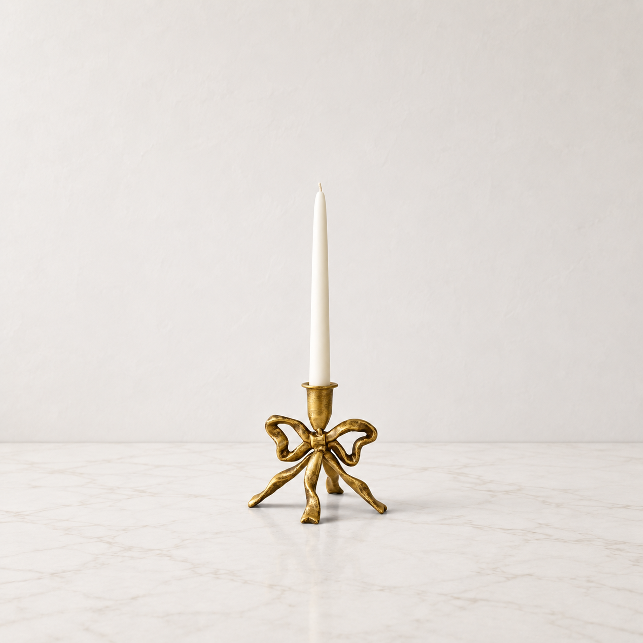 Vintage Gold Bow CandleStick Holder