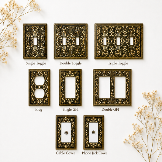 Antique Brass Switch Plates