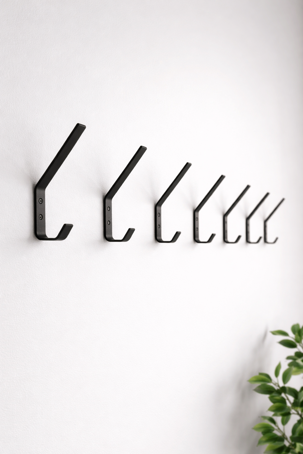 Large Modern Black Wall Hook