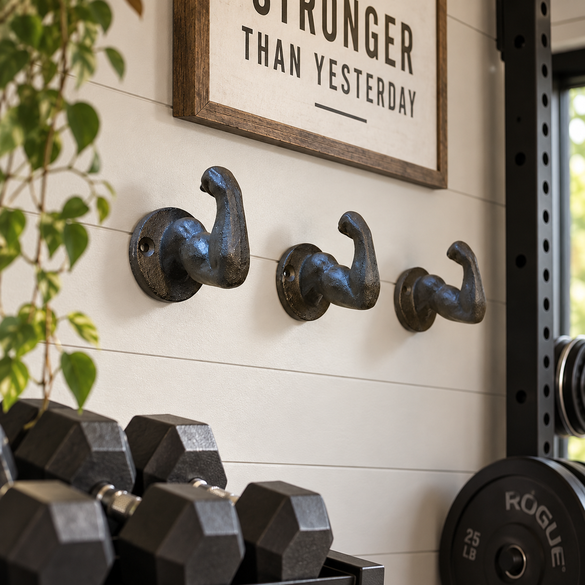 Cast Iron Muscle Arm Wall Hook