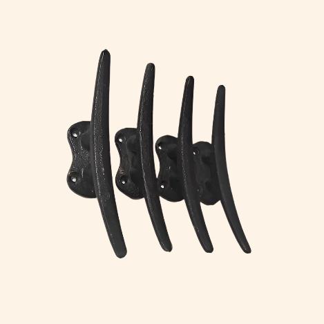 5 3/4" Black Boat Cleat Hook