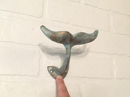 Bronze Patina Whale Tail Hook