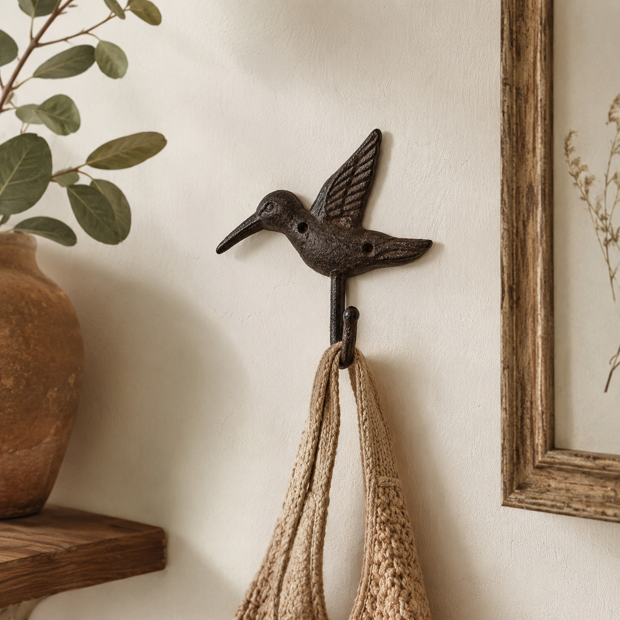 Cast Iron Hummingbird Hook