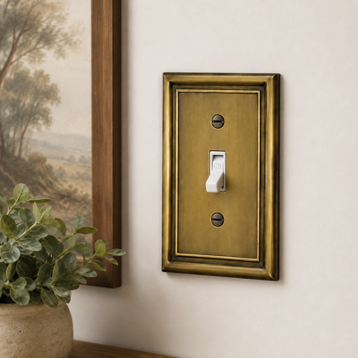 Antique Brass Modern Single Toggle