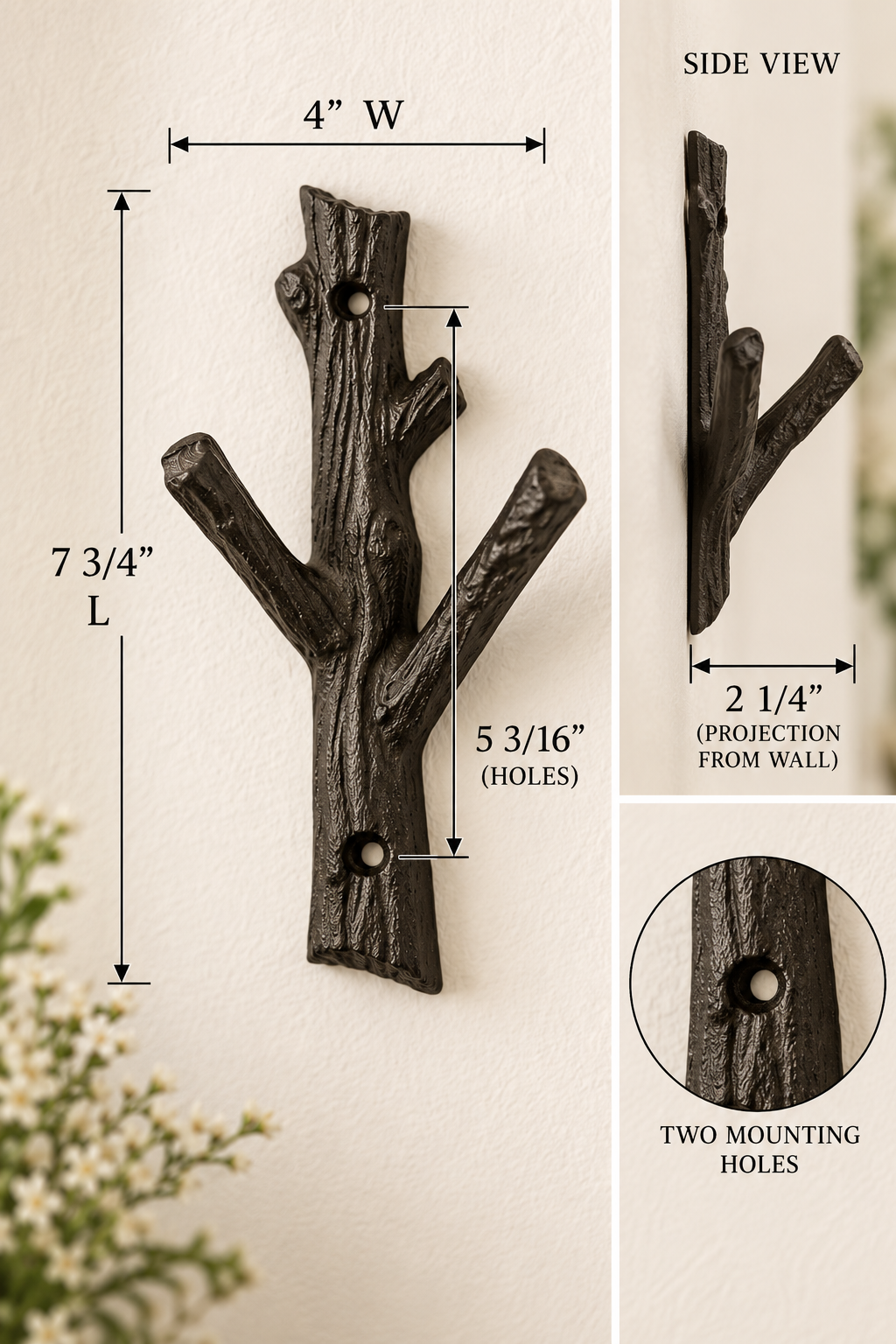Cast Iron Branch Hook