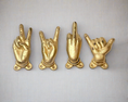 Load image into Gallery viewer, Distressed Rock On/Peace/Hang Ten/Middle Finger Hooks (18 Colors)
