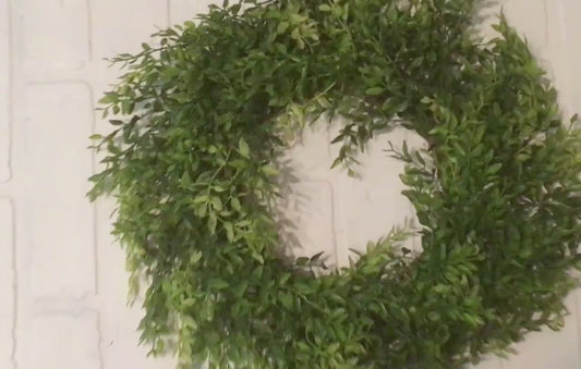 Boxwood Wreath, Wreath, Green Wreath, Farmhouse Wreath, Wreaths, Fuax Boxwood Wreath, Green Wreaths, Artificial Wreath