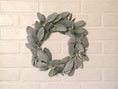 Load image into Gallery viewer, Lambs Ear Wreath, Mini Wreath, Candle Ring, Farmhouse Wreath, Mini Wreath Farmhouse, Mini Lamb Ear Wreath, Wreath, Wreaths, Wedding Wreath
