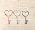 Load image into Gallery viewer, Heart Wall Hook(18 Colors), Wall Hook, Hooks for Wall, Heart Décor, Girls Room, Towel Hooks, Decorative Wall Hook
