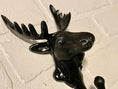 Load image into Gallery viewer, Moose Wall Hook(18 Colors), Moose, Cabin Decor, Coat Hooks, Moose Hook, Towel Hooks
