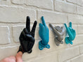 Load image into Gallery viewer, Peace Hook(18 Colors), Hang Ten Hook, Middle Finger Hook, Shaka Hook, Rock On Hook, Surfer Decor, Rockstar, Rocker, Music Decor
